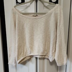 Zara Off-the-Shoulder Cream Sweater M